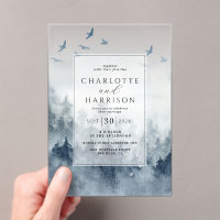 Pine Tree Forest Rustic Watercolor Wedding 