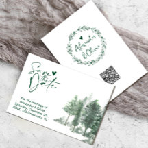 Pine Tree Forest Rustic wedding save the date