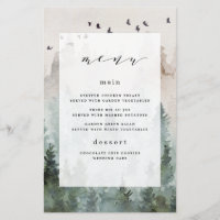 Pine Tree Forest Rustique Thème Mariage Cartes de