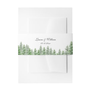 Pine Tree Forest Wedding Invitation Belly Band