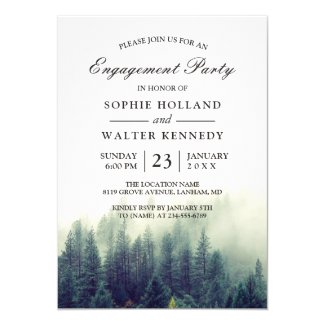 Pine Tree Forest Wedding Shower Engagement Party Card