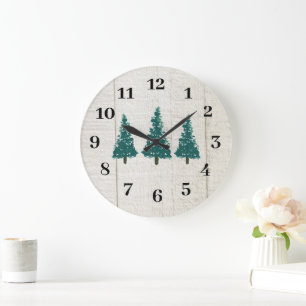 Pine Tree Forest Wilderness Large Clock
