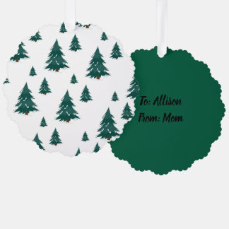 Pine Tree Gift Tag Ornament Card