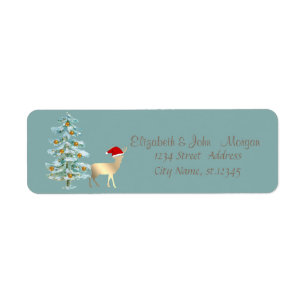 Pine Tree,Gold Ball, Reindeer Santa Hat
