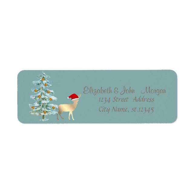  Pine Tree,Gold Ball, Reindeer Santa Hat  (Front)
