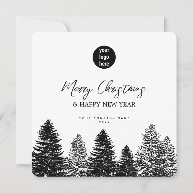 Pine Tree Holiday Corporate Business QR Code Logo (Front)