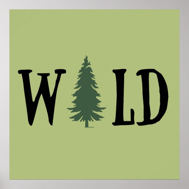 pine tree in a forest hiking lover poster (Front)
