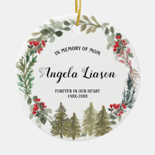 Pine Tree In Memory of Mom Christmas Ceramic Ornament