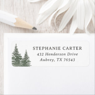 Pine Tree Mountain Baby Shower Return Address