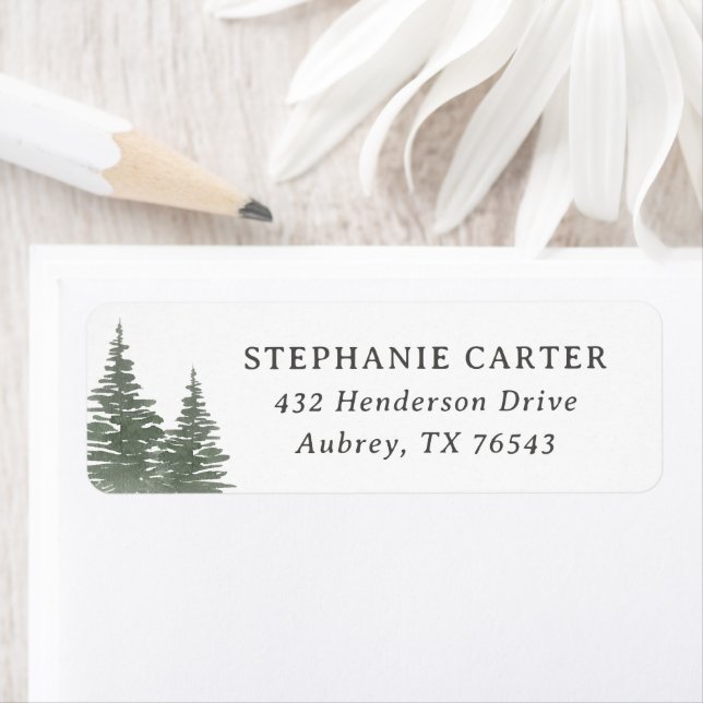 Pine Tree Mountain Baby Shower Return Address (Insitu)