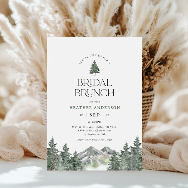 Pine Tree Mountain Forêt Bridal Brunch Invitation (Créateur téléchargé)