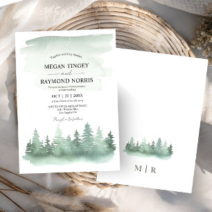 Pine Tree Mountain Rustic Wedding  Invitation