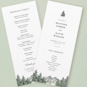 Pine Tree Mountain Wedding Ceremony Program