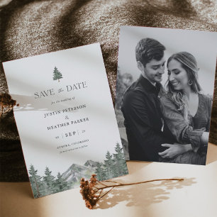 Pine Tree Mountain Wedding Photo Save The Dates Date