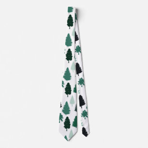 Pine Tree Pattern Green Tie