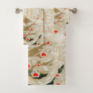 Pine Tree & Phoenix (Love Heart Phoenix), Jakuchu Bath Towel Set