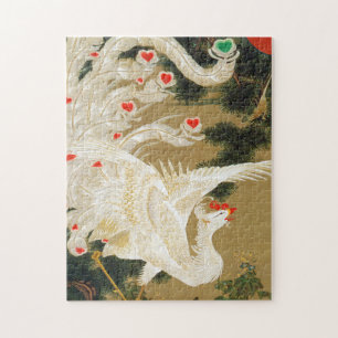 Pine Tree & Phoenix (Love Heart Phoenix), Jakuchu Jigsaw Puzzle