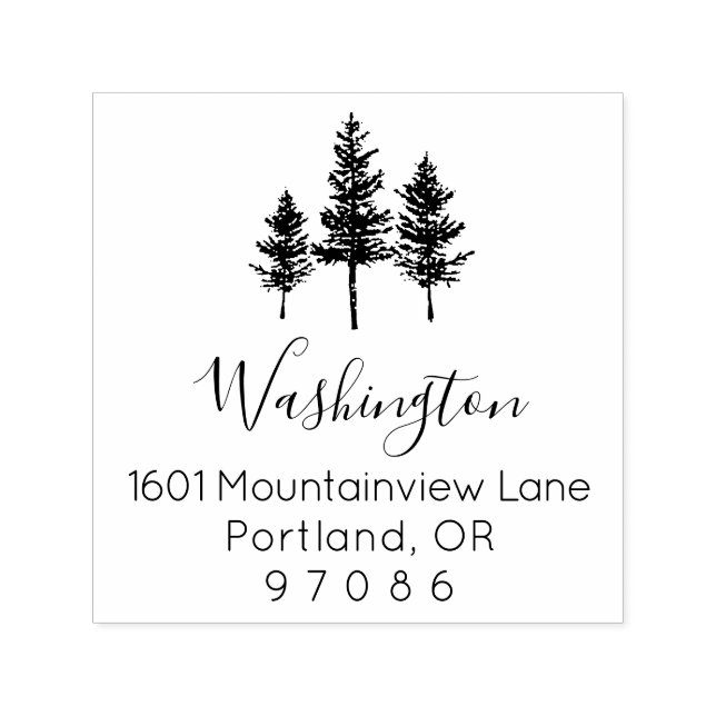 Pine Tree Return Address Self Inking Stamp (Design)