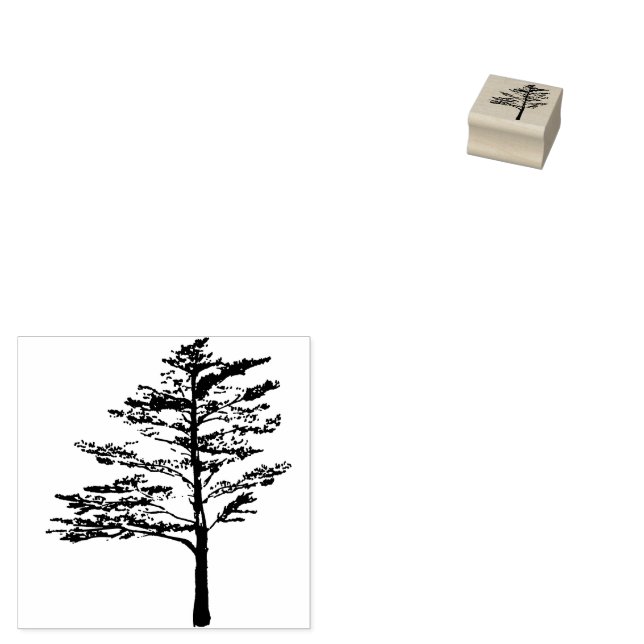 Pine tree  rubber stamp (Stamped)