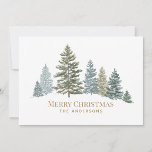 Pine Tree Rustic  Christmas  Holiday Card