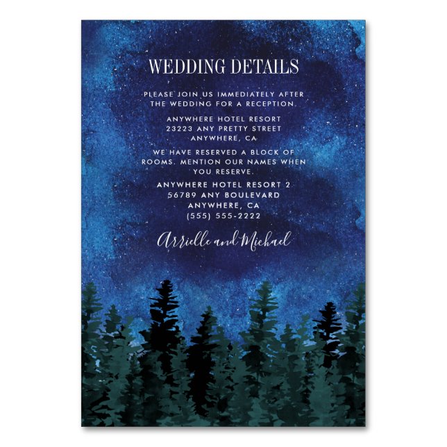 Pine Tree Rustique Mariage Cartes de boîtier (Par défaut)
