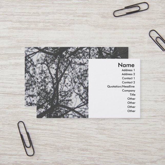 Pine Tree Silhouette Business Card (Front/Back In Situ)
