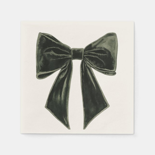 Pine Tree Silhouette Christmas Pattern Napkin (Front)