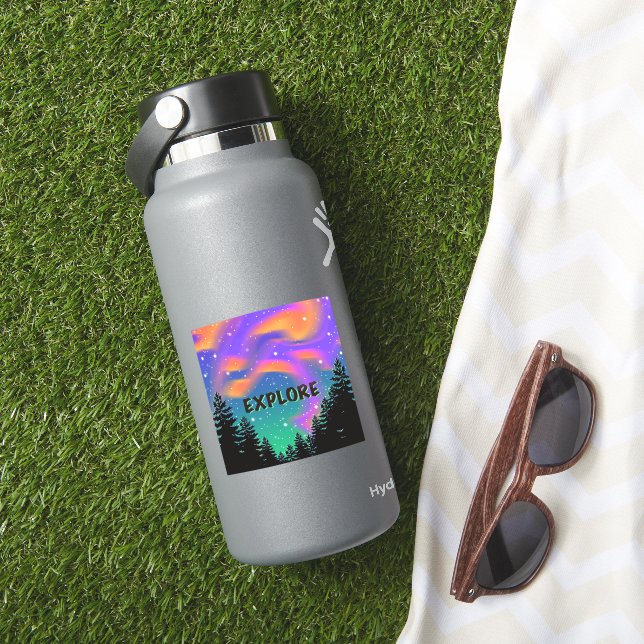 Pine tree silhouette- northern lights (HydroFlask Insitu)