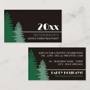 Pine Tree Silhouettes, Christmas Party Ticket Enclosure Card