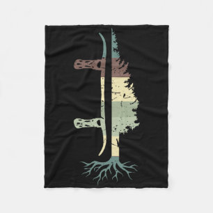 Pine Tree Snowboard Shirt Snowboarding Gift Fleece Blanket