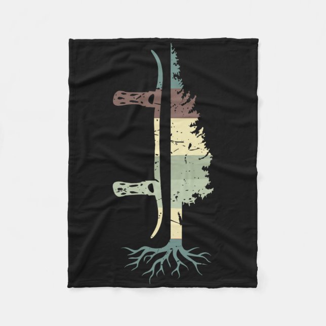 Pine Tree Snowboard Shirt Snowboarding Gift  Fleece Blanket (Front)