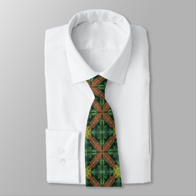 Pine Tree Watercolor Abstract Pattern  Tie (Tied)