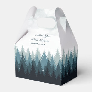 Pine Tree Watercolor Forest Rustic Wedding Favor Box