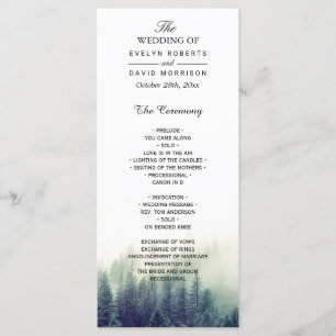 Pine Tree Wedding Program Nature Forest Theme