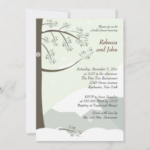 Pine Tree Winter 5x7 Bridal Shower Invitation