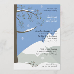 Pine Tree Winter 5x7 Bridal Shower Invitation