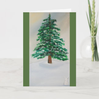 Pine Tree winter holiday greeting card
