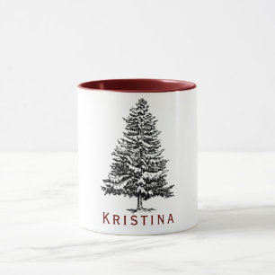 Pine Tree with Name Mug