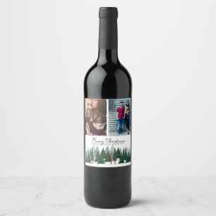 Pine Trees   2 photos   Custom Wine Label