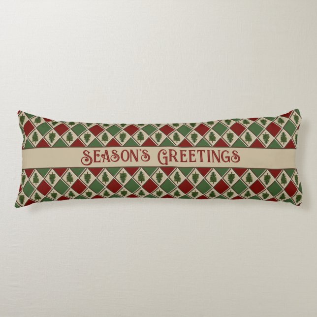 Pine Trees and Harlequin Body Pillow (Front)