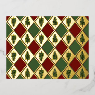 Pine Trees and Harlequin Foil Postcard
