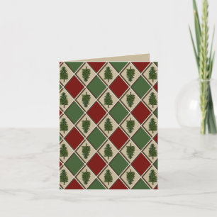 Pine Trees and Harlequin Greeting Card
