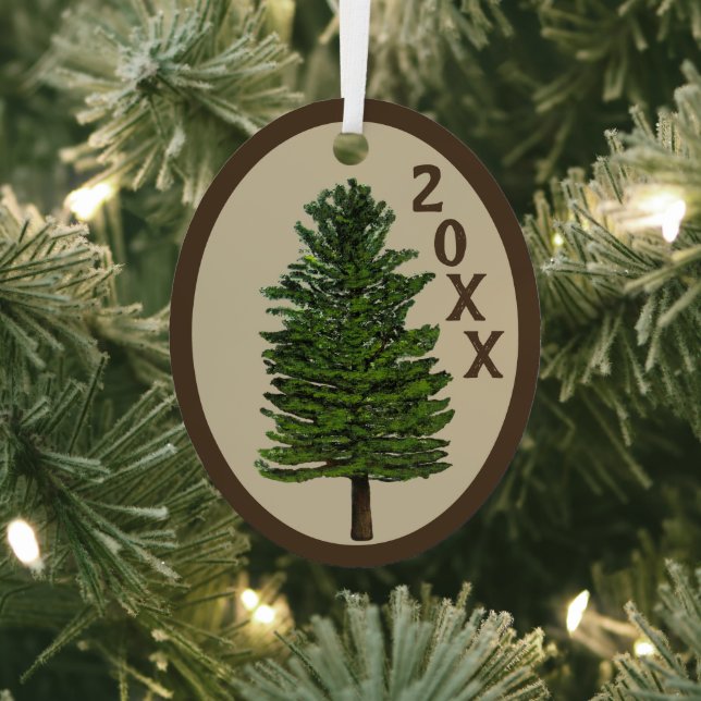 Pine Trees and Harlequin Oval Ornament (Insitu)