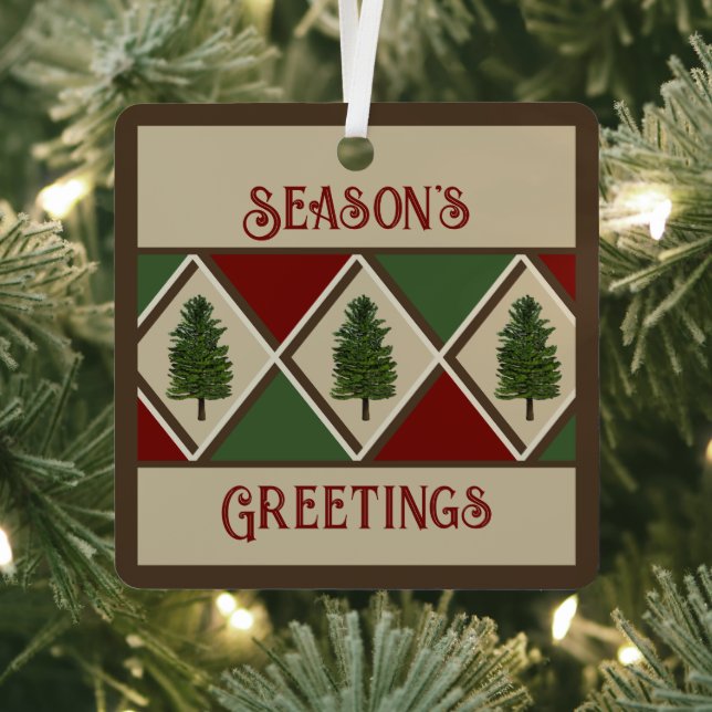Pine Trees and Harlequin Square Ornaments (Insitu)