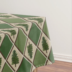 Pine Trees and Harlequin Tablecloth