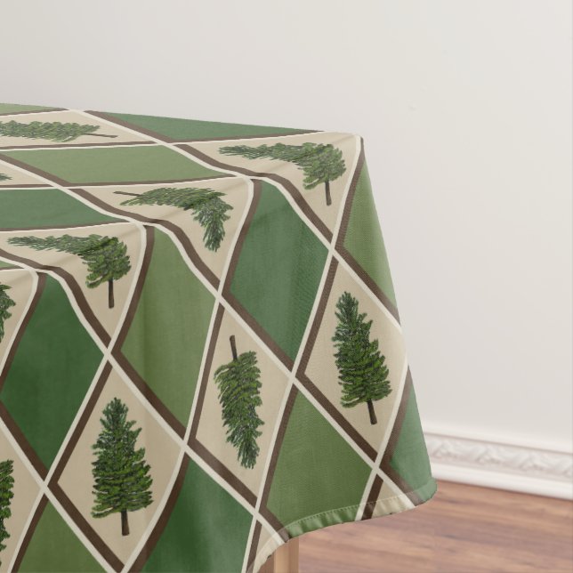 Pine Trees and Harlequin Tablecloth (In Situ)