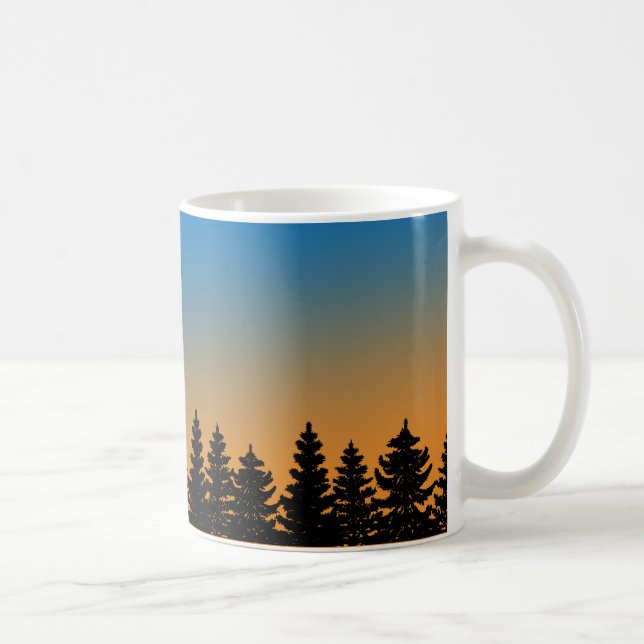 Pine Trees and Sunset Sky | Pine Forest | Coffee Mug (Right)