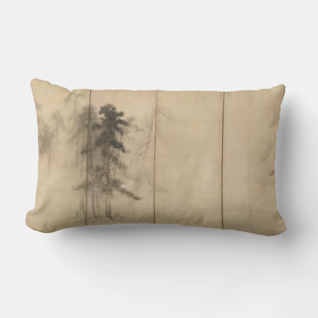 Pine Trees by Hasegawa Tohaku 16th Century Lumbar Pillow (Front)