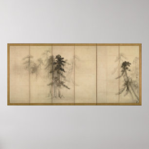 Pine Trees by Hasegawa Tohaku 16th Century Poster