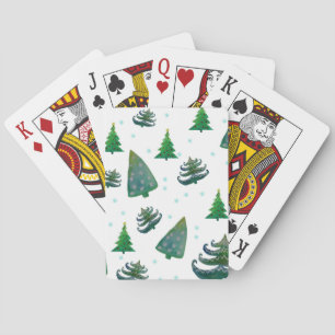 Pine Trees Christmas Time Playing Cards